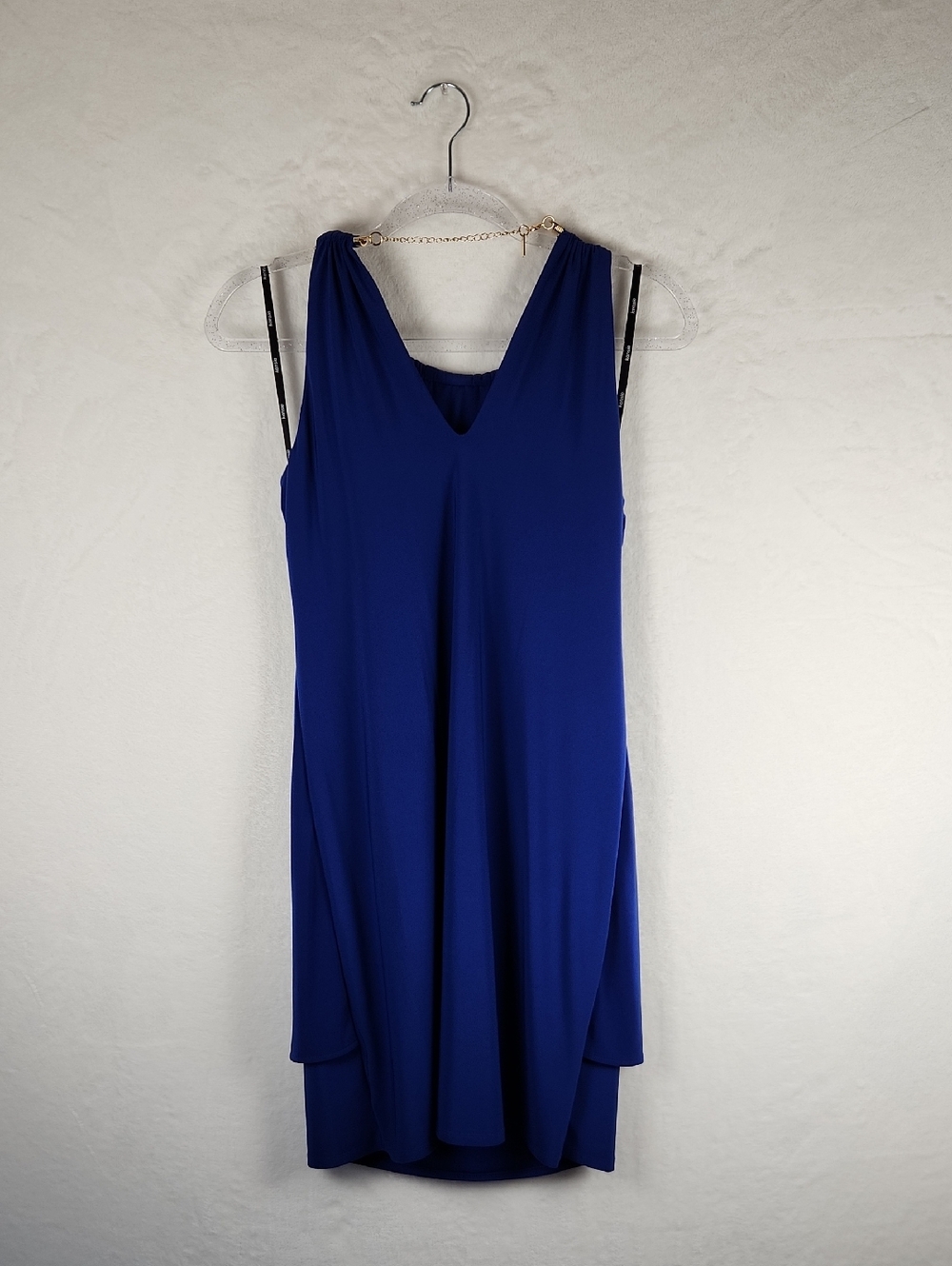 ✨ Kensie Cobalt Blue Halter Dress ✨ Size 8 - Metallic Chain Neckline - Picture 7 of 16